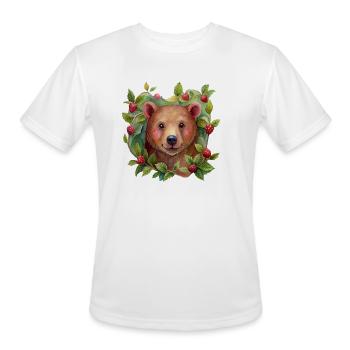 Berry the Watercolor Bear - Men's Moisture Wicking Performance T-Shirt - white - Front - Jackson (183cm)