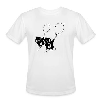 friends penguins fly away - Men's Moisture Wicking Performance T-Shirt - white - Front - Jackson (183cm)