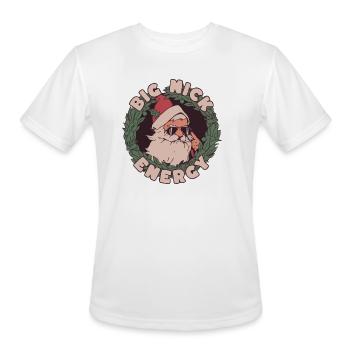Funny Big Nick Energy Santa Xmas Christmas T-Shirt - Men's Moisture Wicking Performance T-Shirt - white - Front - Jackson (183cm)