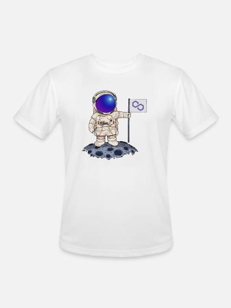 Moon Boy Polygon - Men's Moisture Wicking Performance T-Shirt - white