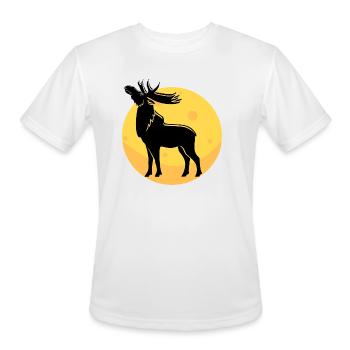 moose elk deer in the moon light - Men's Moisture Wicking Performance T-Shirt - white - Front - Jackson (183cm)