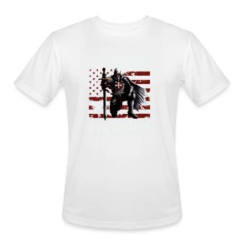 When God'S Warriors Go Down On Their Knees Knight - Men's Moisture Wicking Performance T-Shirt - white - Front - Jackson (183cm)
