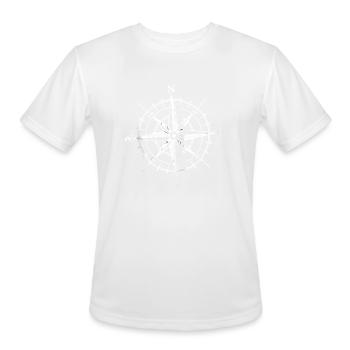 Hand Drawn Styled Compass Rose Nautical Zip Gift T - Men's Moisture Wicking Performance T-Shirt - white - Front - Jackson (183cm)