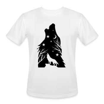 Howling Wolf - Men's Moisture Wicking Performance T-Shirt - white - Front - Jackson (183cm)