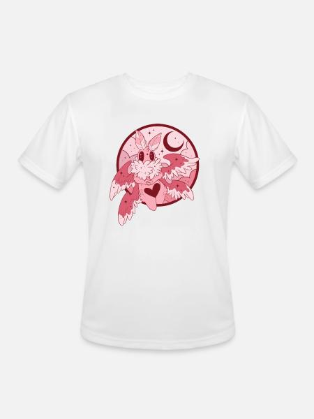 Rosy Maple Mothman - Men's Moisture Wicking Performance T-Shirt - white