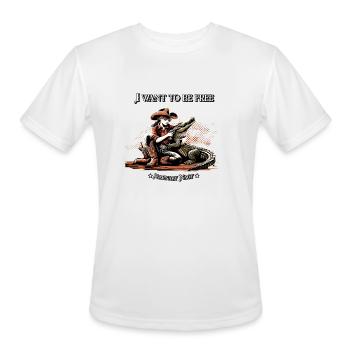 I Want To Be Free - Overcome Your Worst Fears - Men's Moisture Wicking Performance T-Shirt - white - Front - Jackson (183cm)