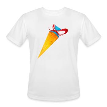Colorful school cone with a red bow - Men's Moisture Wicking Performance T-Shirt - white - Front - Jackson (183cm)