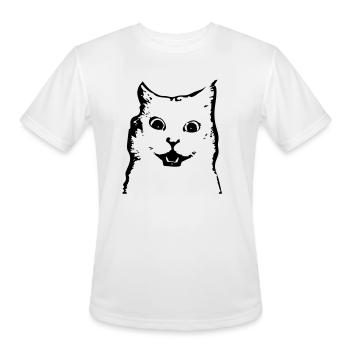 surprised cat - Men's Moisture Wicking Performance T-Shirt - white - Front - Jackson (183cm)