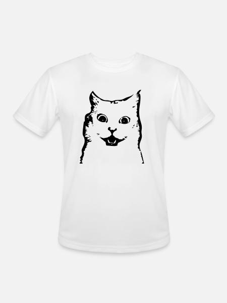surprised cat - Men's Moisture Wicking Performance T-Shirt - white
