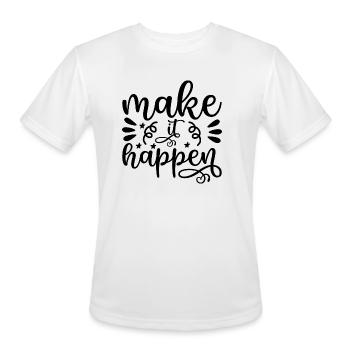 Make It Happen - Men's Moisture Wicking Performance T-Shirt - white - Front - Jackson (183cm)