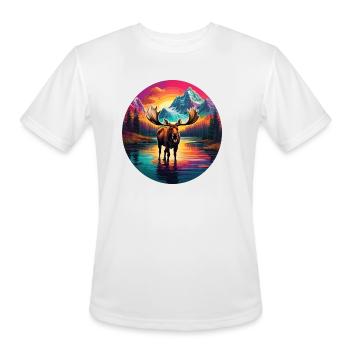 Moose Head Peak - Men's Moisture Wicking Performance T-Shirt - white - Front - Jackson (183cm)