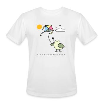 Fly A Kite Is More Fun - Men's Moisture Wicking Performance T-Shirt - white - Front - Jackson (183cm)