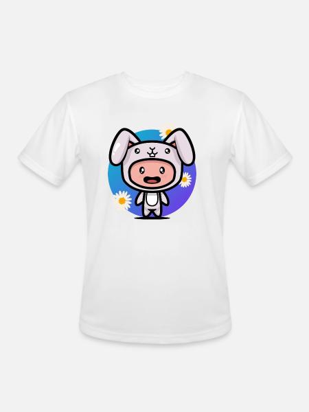 Kid In Rabbit Suit - Men's Moisture Wicking Performance T-Shirt - white