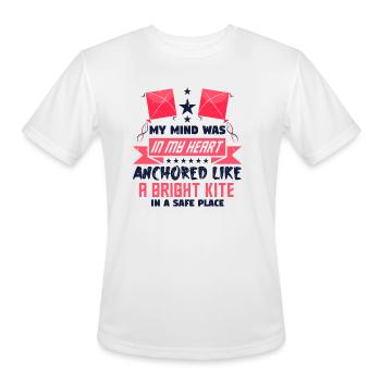Kite My Mind Was In My Heart Anchored Like A - Men's Moisture Wicking Performance T-Shirt - white - Front - Jackson (183cm)