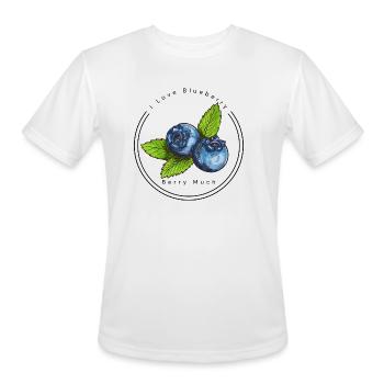 I Love Blueberry Berry Much - Men's Moisture Wicking Performance T-Shirt - white - Front - Jackson (183cm)