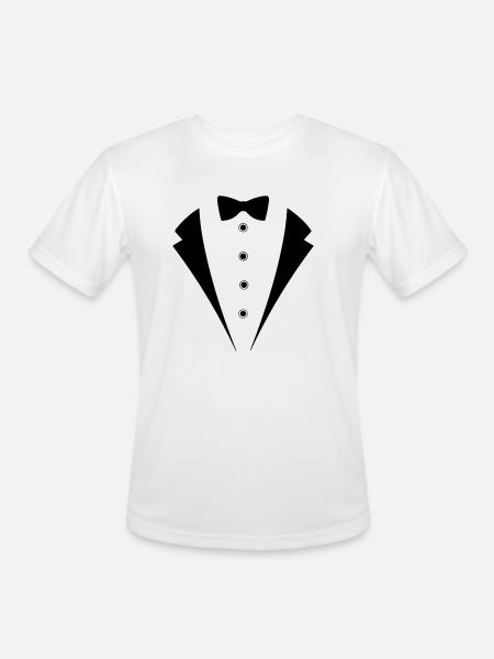 Tuxedo SUIT - Men's Moisture Wicking Performance T-Shirt - white