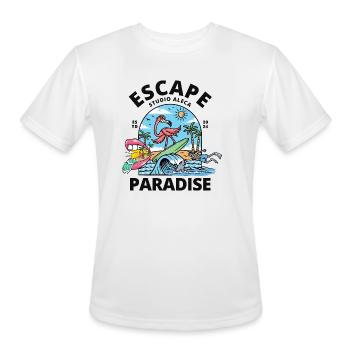 Escape Paradise - Men's Moisture Wicking Performance T-Shirt - white - Front - Jackson (183cm)