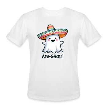 Funny Ghost Ami-Ghost - Men's Moisture Wicking Performance T-Shirt - white - Front - Jackson (183cm)