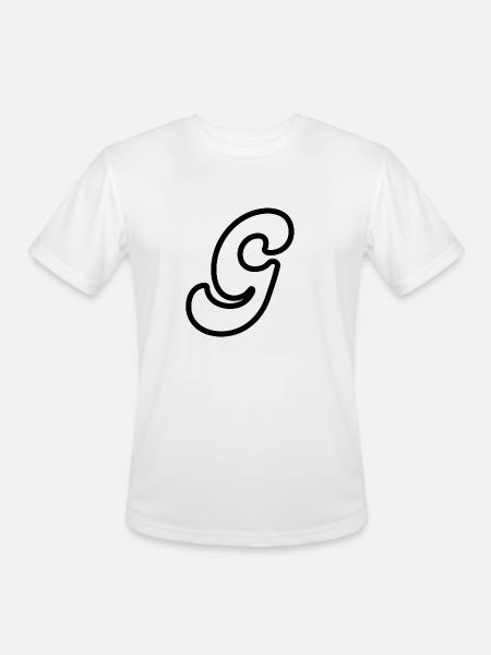 letter G - Men's Moisture Wicking Performance T-Shirt - white