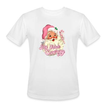 Retro Groovy Big Nick Santa Energy Pink Santa - Men's Moisture Wicking Performance T-Shirt - white - Front - Jackson (183cm)