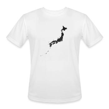 Japan Map in Black - Men's Moisture Wicking Performance T-Shirt - white - Front - Jackson (183cm)