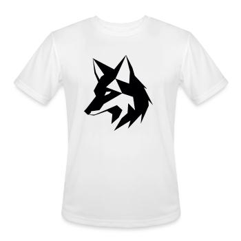 Geometric Fox Head Silhouette - Men's Moisture Wicking Performance T-Shirt - white - Front - Jackson (183cm)