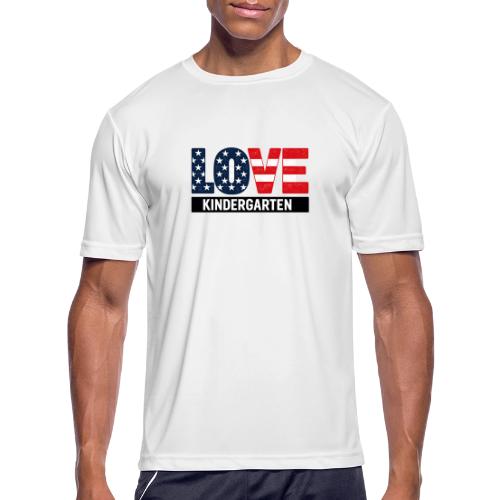 Love Kindergarten Patriotic Graduation - Men's Moisture Wicking Performance T-Shirt