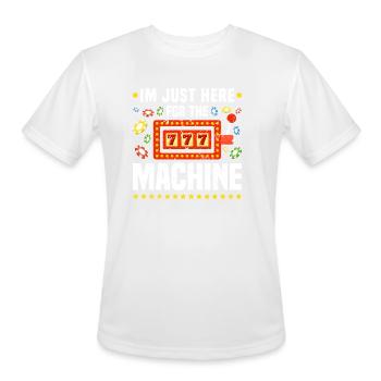 Slot Machine Gambling Lover Funny Casino - Men's Moisture Wicking Performance T-Shirt - white - Front - Jackson (183cm)