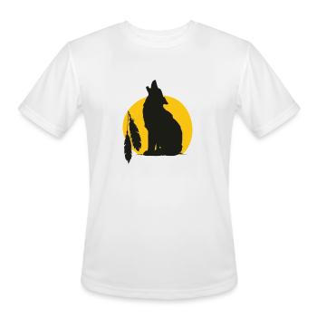 Howling Wolf Moonlight Wolf - Men's Moisture Wicking Performance T-Shirt - white - Front - Jackson (183cm)