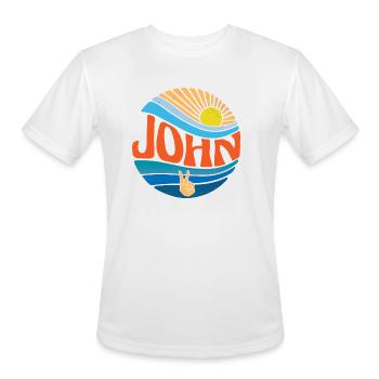 John Shirt Vintage Sunset John Groovy Tie Dye - Men's Moisture Wicking Performance T-Shirt - white - Front - Jackson (183cm)