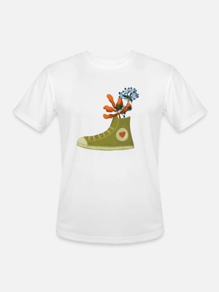 Blooming Sneaker - Men's Moisture Wicking Performance T-Shirt - white