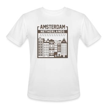 Scenic Amsterdam - Men's Moisture Wicking Performance T-Shirt - white - Front - Jackson (183cm)