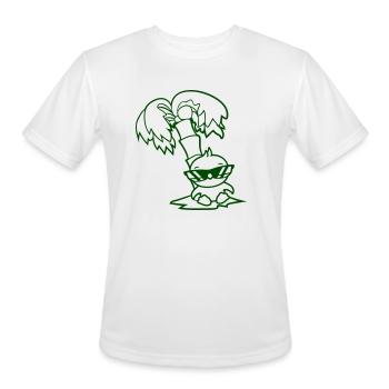 Duck Small Cute Bird Sunglasses Funny Palm Tree - Men's Moisture Wicking Performance T-Shirt - white - Front - Jackson (183cm)