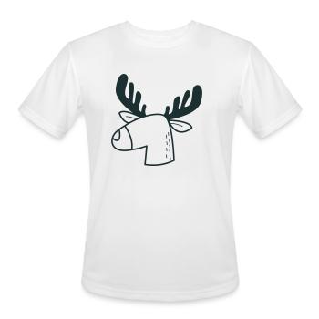 moosy mooses head - Men's Moisture Wicking Performance T-Shirt - white - Front - Jackson (183cm)
