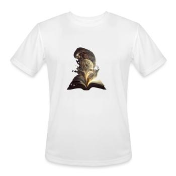 book - Men's Moisture Wicking Performance T-Shirt - white - Front - Jackson (183cm)