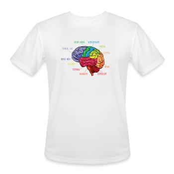 Colorful Brain Anatomy for Neuroscientist - Men's Moisture Wicking Performance T-Shirt - white - Front - Jackson (183cm)