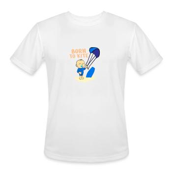 Kite Surfer Baby Born to Kite Kids Gift Idea - Men's Moisture Wicking Performance T-Shirt - white - Front - Jackson (183cm)
