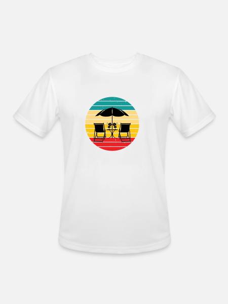 beach umbrella - Men's Moisture Wicking Performance T-Shirt - white