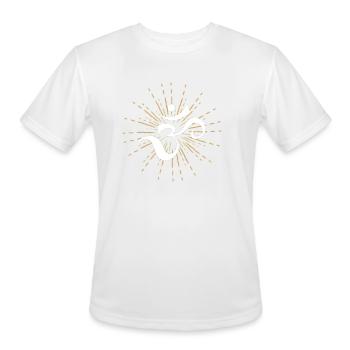 Om Energy Symbol chakra Mantra Meditation Yoga T - Men's Moisture Wicking Performance T-Shirt - white - Front - Jackson (183cm)