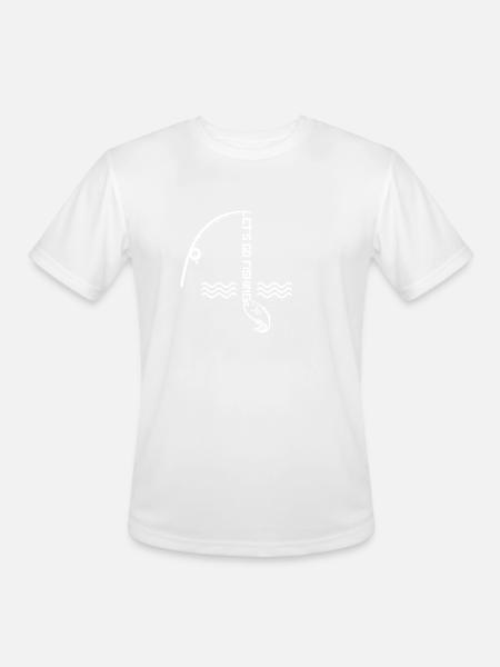 Lets Go Fishing - Men's Moisture Wicking Performance T-Shirt - white