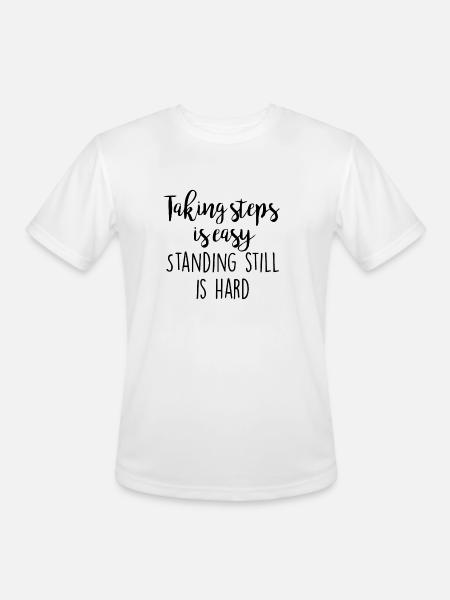 Taking steps is easy - Men's Moisture Wicking Performance T-Shirt - white