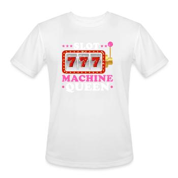 Slot Machine Queen Gambler Casino Player Gambling - Men's Moisture Wicking Performance T-Shirt - white - Front - Jackson (183cm)