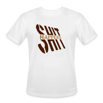 Dire que la merde arrive de l’humour - T-Shirt Performance pour hommes - blanc - Devant - Jackson (183cm)