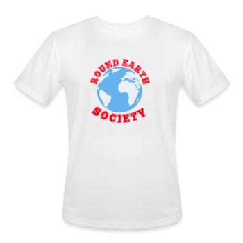 Round earth society - Men's Moisture Wicking Performance T-Shirt - white - Front - Jackson (183cm)
