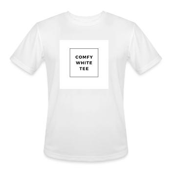 Comfy White Tee - Men's Moisture Wicking Performance T-Shirt - white - Front - Jackson (183cm)