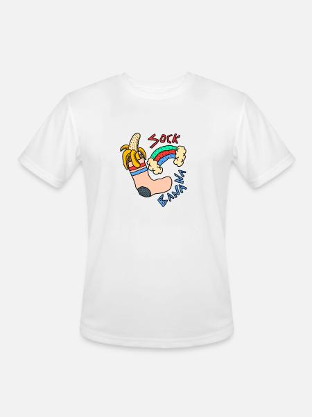 Sock Banana - Men's Moisture Wicking Performance T-Shirt - white