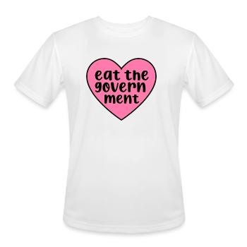 Eat The Government Heart Funny - Men's Moisture Wicking Performance T-Shirt - white - Front - Jackson (183cm)