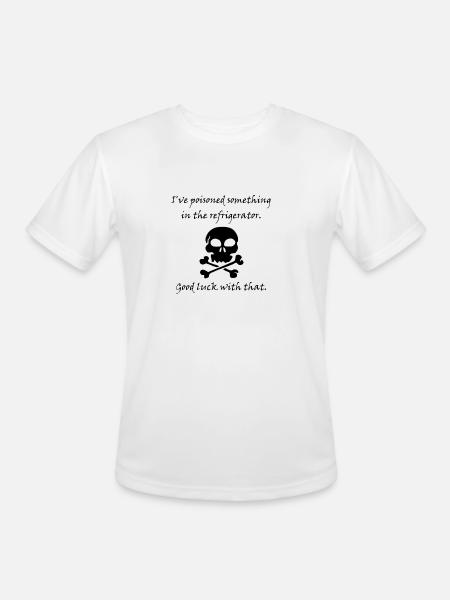 Poisoned Refrigerator Skull - Men's Moisture Wicking Performance T-Shirt - white
