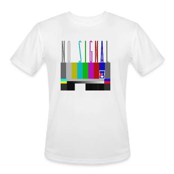 No signal TV screen SMPTE color bars - Men's Moisture Wicking Performance T-Shirt - white - Front - Jackson (183cm)