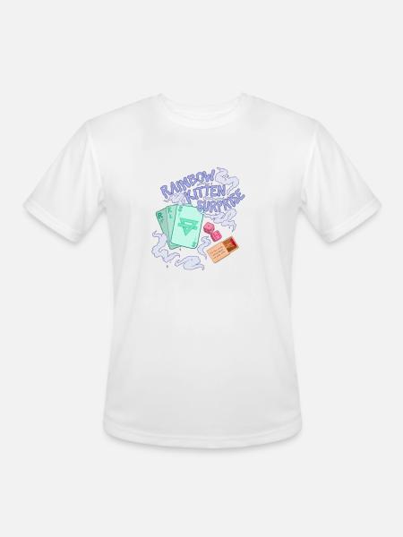rainbow kitten surprise - Men's Moisture Wicking Performance T-Shirt - white